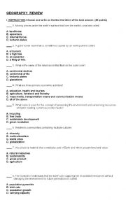 English Worksheet: Geography review 1