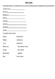 English Worksheet: party time