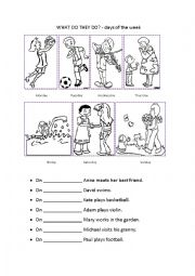 English Worksheet: Days of the Week