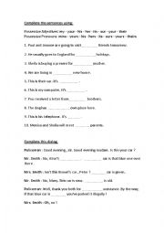 English Worksheet: POSSESSIVE EXERCISES