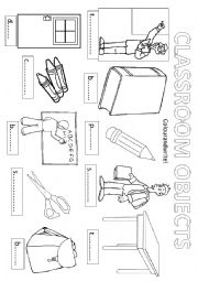 English Worksheet: Classroom Objects