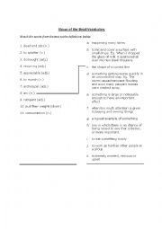 Shaun of the Dead Vocabulary Matching Worksheet