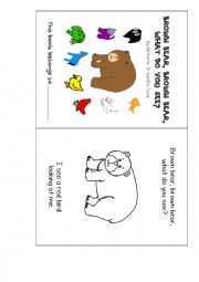 English Worksheet: Brown bear minibook