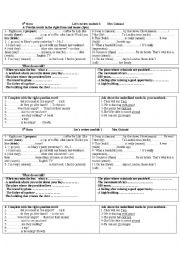 English Worksheet: lets review module I     8th form Tunisian program