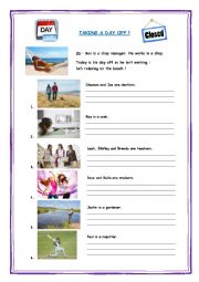 English Worksheet: Taking a day off !