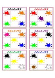 English Worksheet: COLOURFUL BINGO!