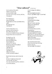 English Worksheet: Shia LaBeouf--Halloween Song