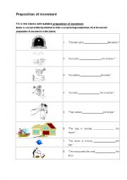 English Worksheet: Preposition of movement