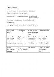 English Worksheet: a friend should