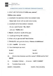 English Worksheet: Exam template for Distance University 