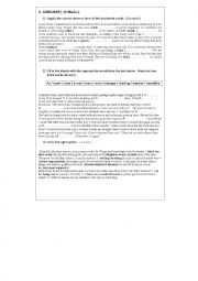 English Worksheet: Mid Term Test N1 (2nd Year ) 