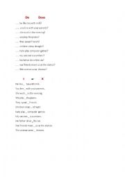 English Worksheet: Do    Does