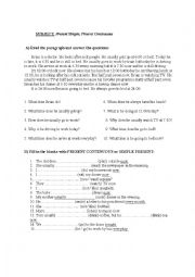 English Worksheet: Present Simple, Present Continuous
