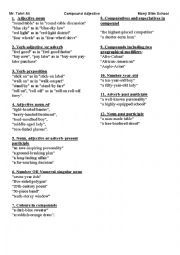 English Worksheet: compound adjectives