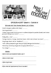 English Worksheet: Spoiler Alert - How I Met Your Mother - s3 ep8