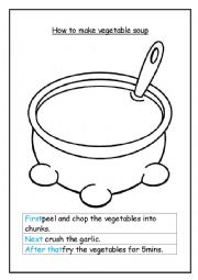 English Worksheet: Soup sequencing activity