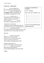 English Worksheet: Present Continuous - Song