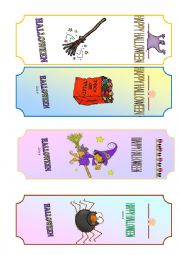 English Worksheet: Halloween bookmarks