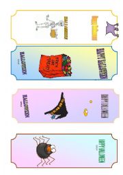 English Worksheet: Halloween bookmarks