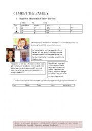 English Worksheet: meet the family