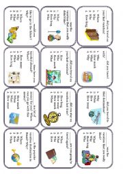 English Worksheet: Wh-questions conversation cards about traveling