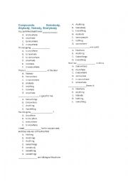 English Worksheet: everybody somebody anybody