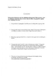 English Worksheet: Plagiarism Definition