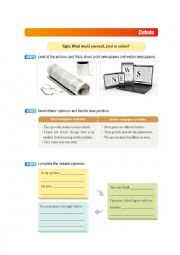 English Worksheet: debate, print or online