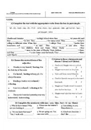 English Worksheet: QUIZ PAST SIMPLE 