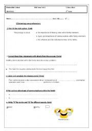 English Worksheet: Mid term test 1
