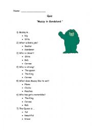 Muzzy in gondoland.Quiz