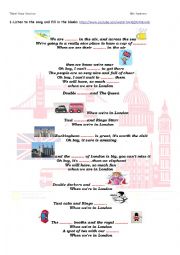 English Worksheet: A  song about London