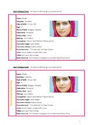 English Worksheet: writing - Fact File - Malala Yousafzai