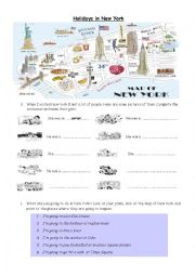 English Worksheet: Holidays in New York