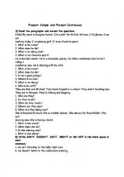 English Worksheet: Present Simple ,Present Continuous