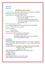 English Worksheet: Safety At Home lesson 5 module 1 for 9th form