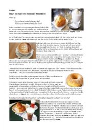 English Worksheet: Italy: Land of a Thousand Breakfasts