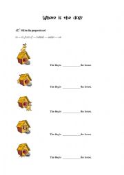 English Worksheet: Where is the dog?