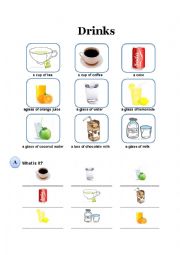 English Worksheet: Drinks