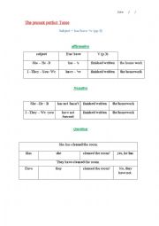 English Worksheet: Present Perfect Tense