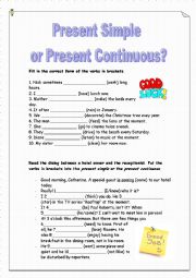 Present Simple and Continuous Tenses