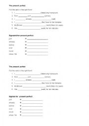 English Worksheet: Present Perfect