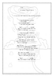 English Worksheet: Song: Bad moon rising