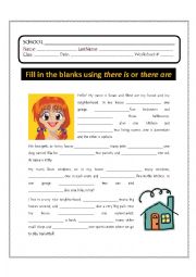 English Worksheet: There is - there are