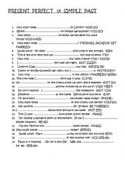 English Worksheet: PRESENT PERFECT  or  SIMPLE PAST
