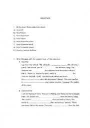 English Worksheet: Adjectives