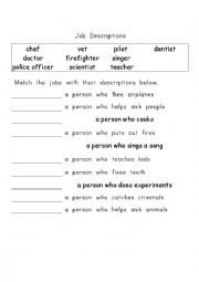 English Worksheet: jobs