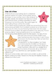 English Worksheet: Reading Activities - One at a time