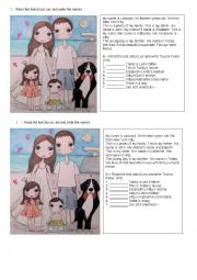 English Worksheet: Texto, My family