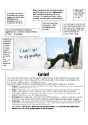 English Worksheet: Grief